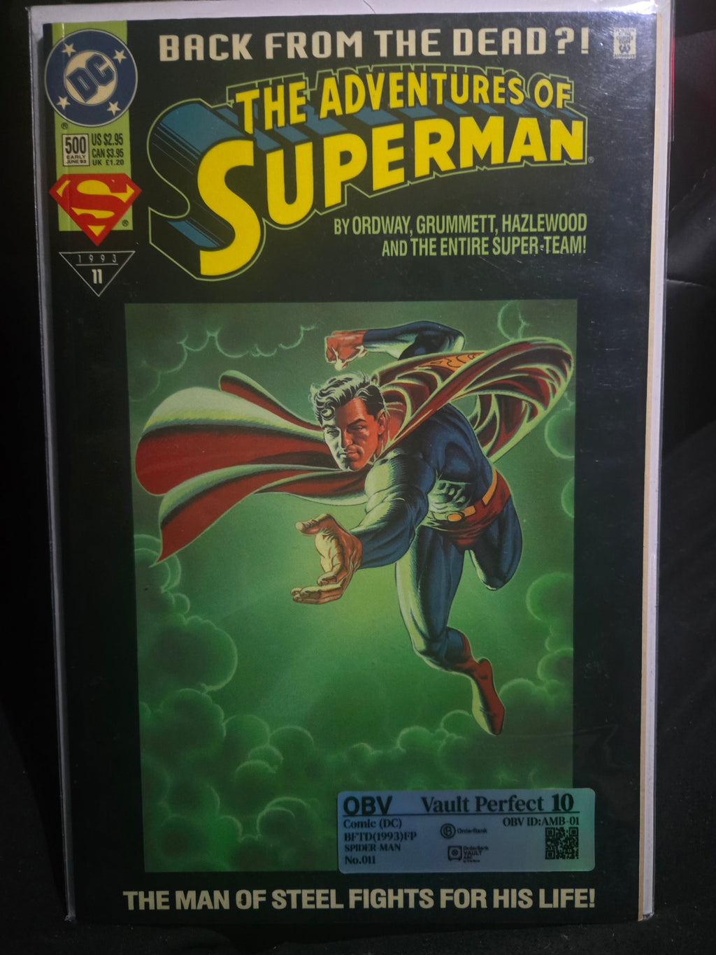 OBV Vault Perfect 10 – The Adventures of Superman #500 (1993, DC Comics)